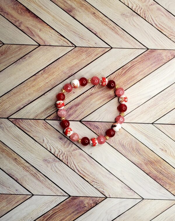 Red Floral Bracelet