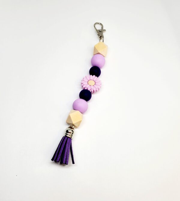 Violet Floral Keychain