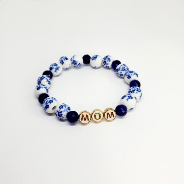 Blue Floral Mama Bracelet - Image 2