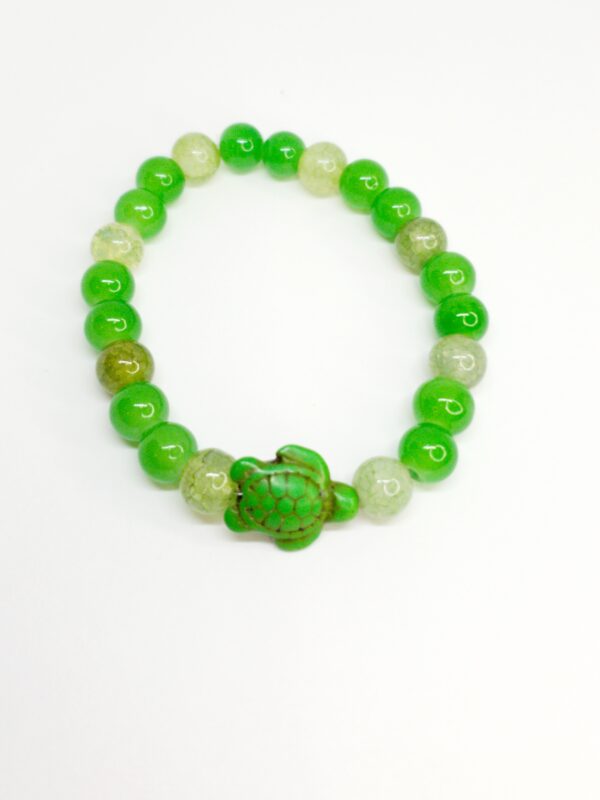 Green Turtle Glass Bracelet - Image 2