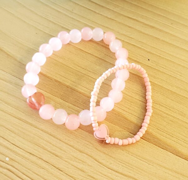 Pink Heart Mommy and Me Bracelets