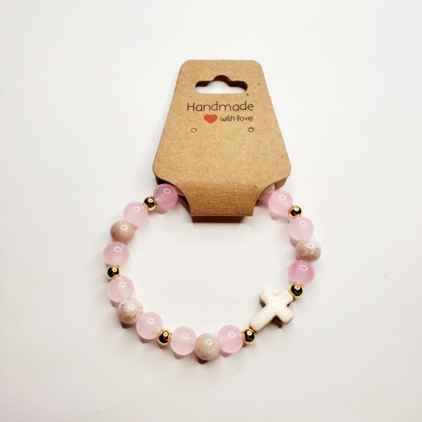 Pink with White Turquoise Bracelet Set - Image 2