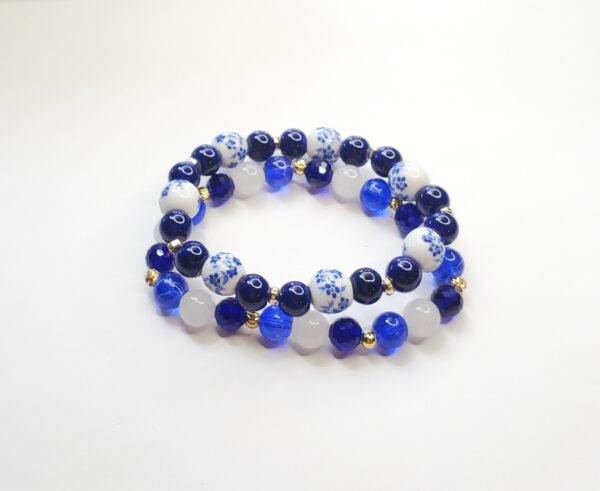 Navy Floral Bracelet Set - Image 2