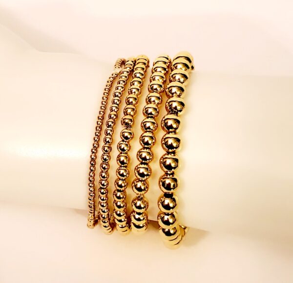 18K Gold Filled Bead Bracelets - Image 2